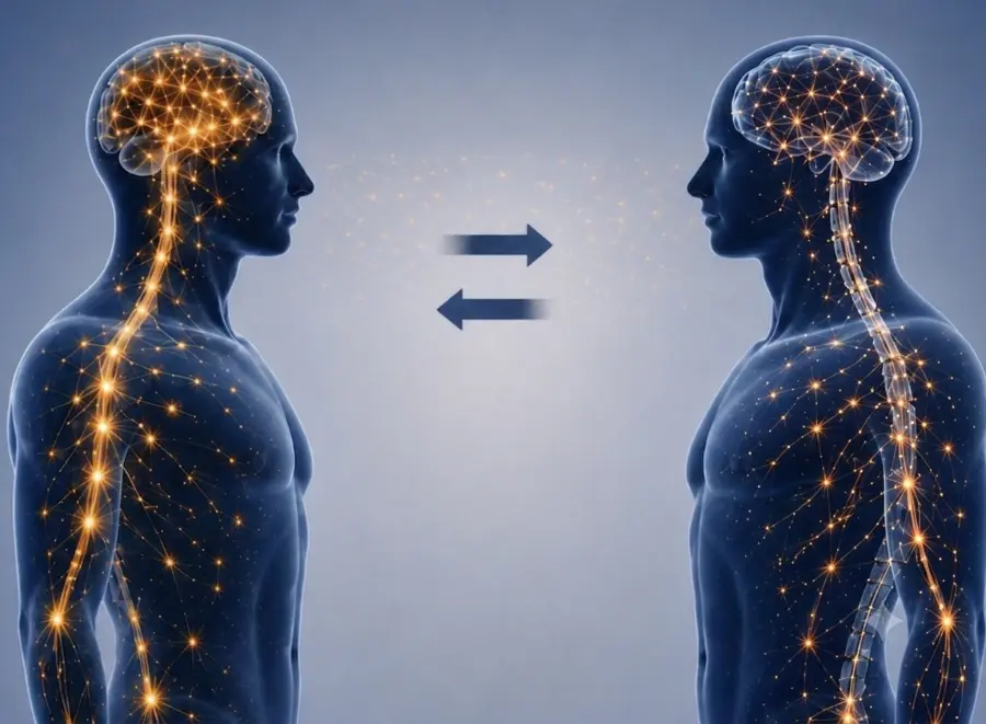 Illustration du système nerveux central et du cerveau illuminé - NeuroLILA